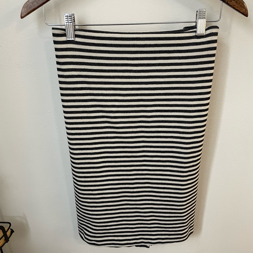 Talbots Black and White Striped Pencil Skirt